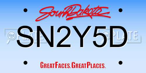 SN2Y5D South Dakota License Plate