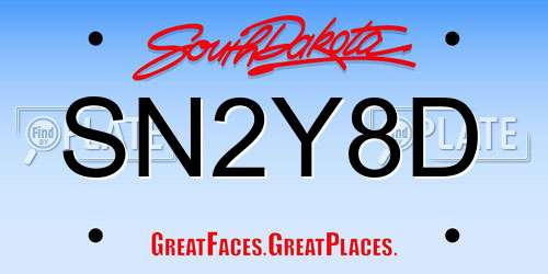 SN2Y8D South Dakota License Plate
