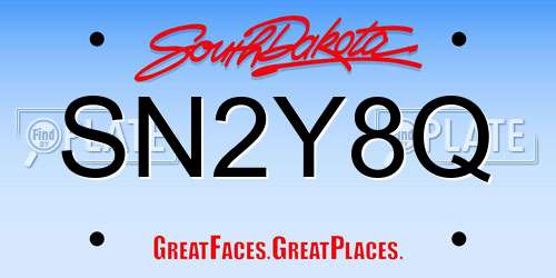 SN2Y8Q South Dakota License Plate