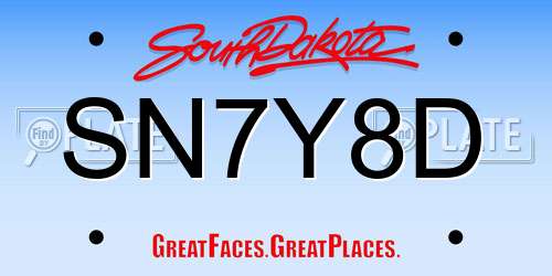 SN7Y8D South Dakota License Plate