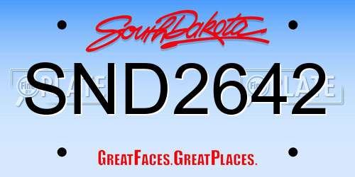 SND2642 South Dakota License Plate