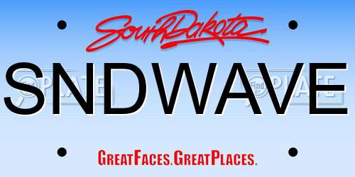 SNDWAVE South Dakota License Plate