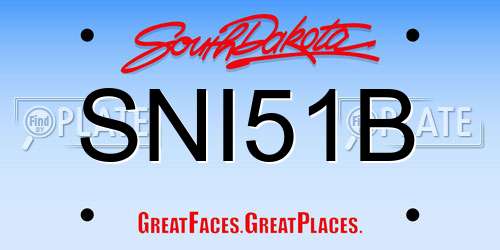 SNI51B South Dakota License Plate