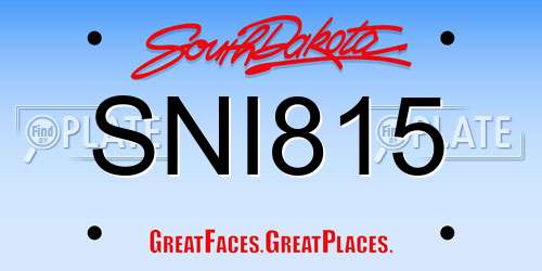 SNI815 South Dakota License Plate