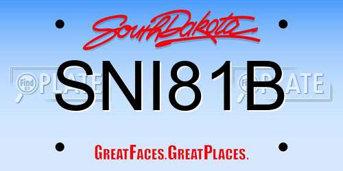 SNI81B South Dakota License Plate