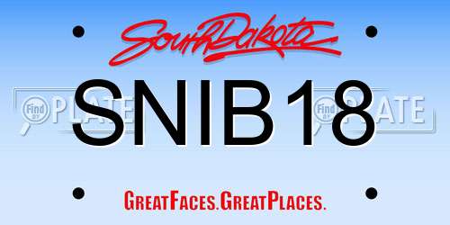 SNIB18 South Dakota License Plate
