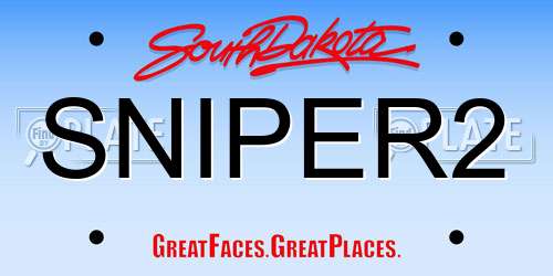 SNIPER2 South Dakota License Plate