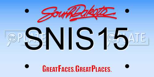 SNIS15 South Dakota License Plate