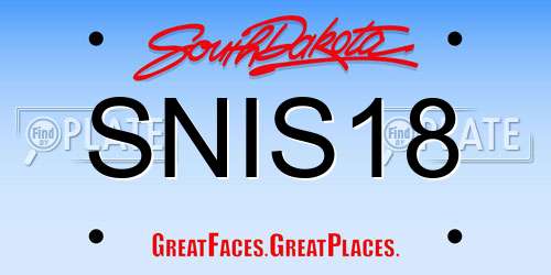 SNIS18 South Dakota License Plate