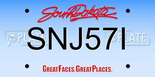 SNJ57I South Dakota License Plate