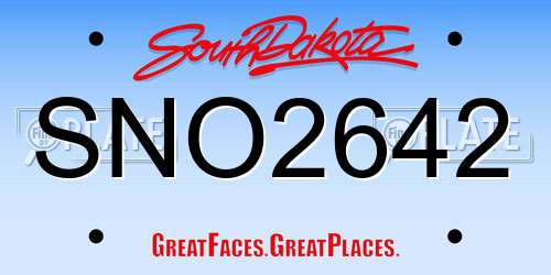 SNO2642 South Dakota License Plate