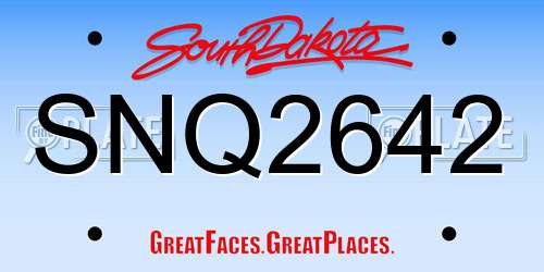SNQ2642 South Dakota License Plate