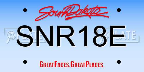 SNR18E South Dakota License Plate