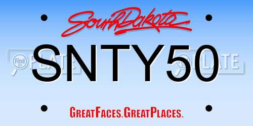 SNTY50 South Dakota License Plate