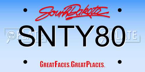 SNTY80 South Dakota License Plate