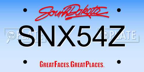 SNX54Z South Dakota License Plate