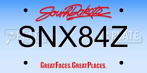 SNX84Z South Dakota License Plate