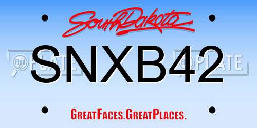 SNXB42 South Dakota License Plate