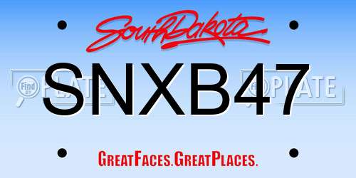SNXB47 South Dakota License Plate