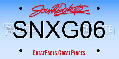 SNXG06 South Dakota License Plate