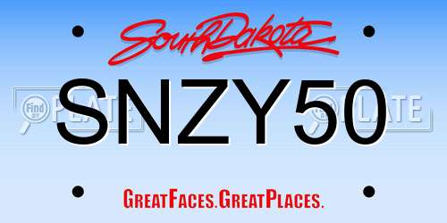 SNZY50 South Dakota License Plate