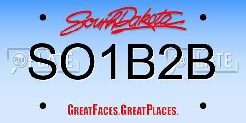 SO1B2B South Dakota License Plate
