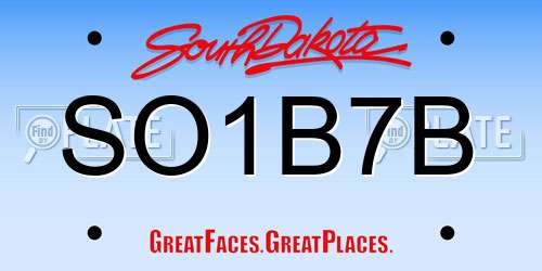 SO1B7B South Dakota License Plate