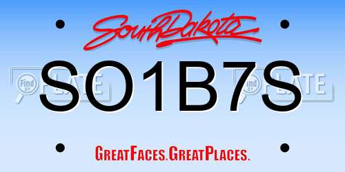 SO1B7S South Dakota License Plate