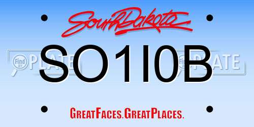 SO1I0B South Dakota License Plate