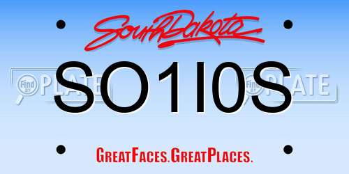 SO1I0S South Dakota License Plate