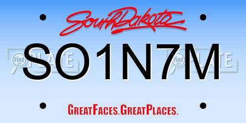 SO1N7M South Dakota License Plate