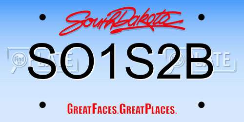 SO1S2B South Dakota License Plate