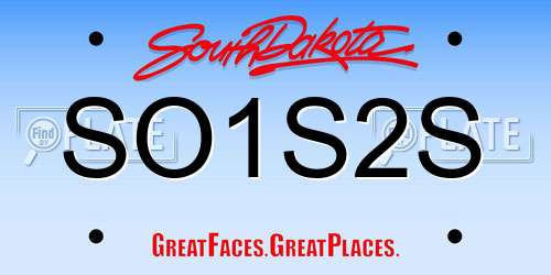 SO1S2S South Dakota License Plate
