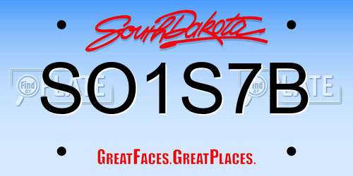 SO1S7B South Dakota License Plate