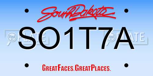 SO1T7A South Dakota License Plate