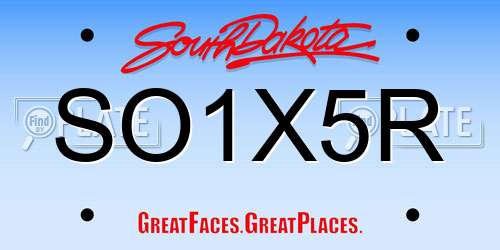 SO1X5R South Dakota License Plate