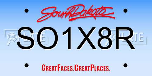 SO1X8R South Dakota License Plate