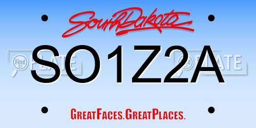 SO1Z2A South Dakota License Plate