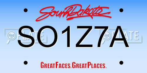 SO1Z7A South Dakota License Plate