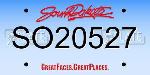SO20527 South Dakota License Plate