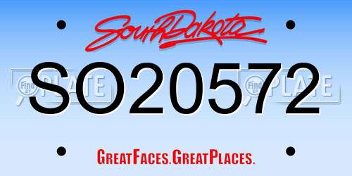 SO20572 South Dakota License Plate