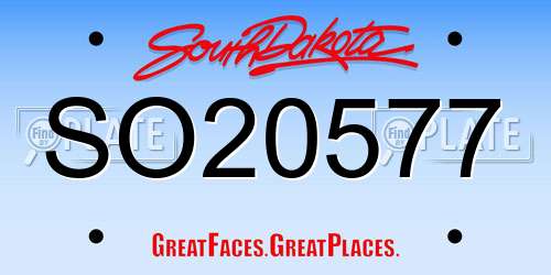 SO20577 South Dakota License Plate