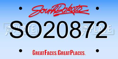 SO20872 South Dakota License Plate