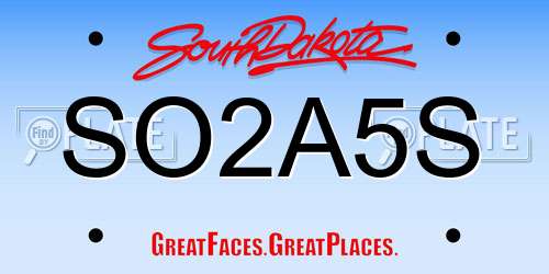 SO2A5S South Dakota License Plate
