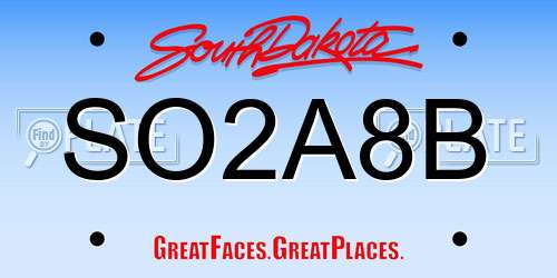 SO2A8B South Dakota License Plate