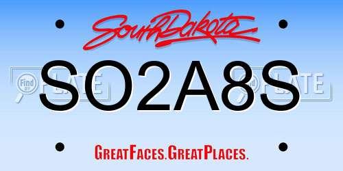 SO2A8S South Dakota License Plate