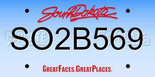 SO2B569 South Dakota License Plate