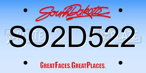 SO2D522 South Dakota License Plate