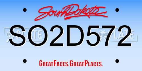 SO2D572 South Dakota License Plate