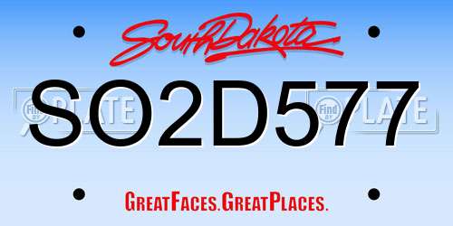 SO2D577 South Dakota License Plate